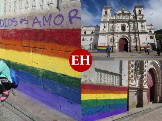 FOTOS: Pintada con la bandera LGTBI amanece iglesia Los Dolores &nbsp;&nbsp;
