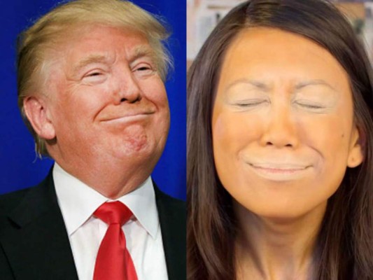 El viento descubre el misterioso color naranja de la piel del presidente Donald Trump