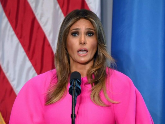 ONU: críticas a Melania Trump en redes sociales por vestido fucsia flúo de Delpozo