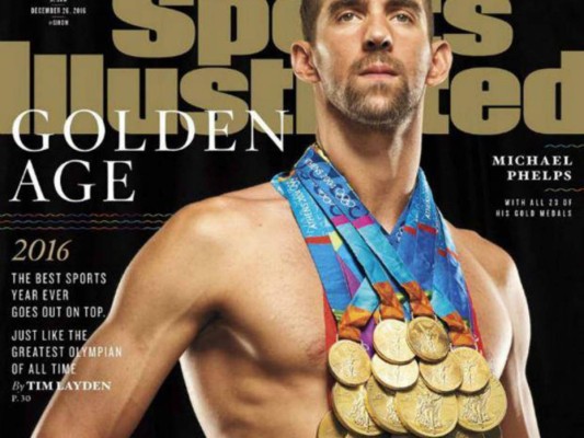 Las alucinantes fotos de Michael Phelps con todas sus medallas para Sports Illustrated