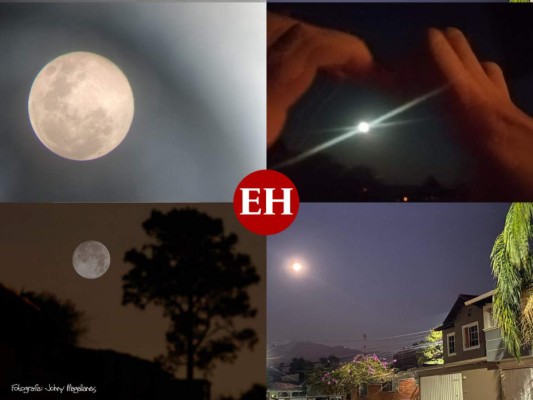 FOTOS: Así luce esta noche la Superluna rosa sobre Honduras