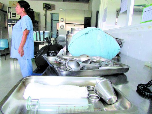 Dañado equipo de esterilización