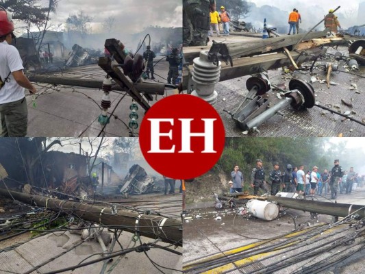 FOTOS: Accidente de rastra deja sin electricidad gran parte de zona sur de Honduras