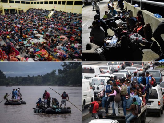 Las dramáticas imágenes que ha dejado a su paso la caravana migrante de hondureños