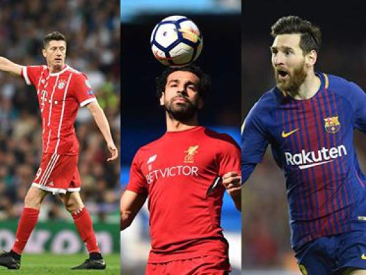 Robert Lewandowski del Bayern Múnich, Mohamed Salah del Liverpool, y Leonel Messi de Barcelona, entre la lista de los goleadores, en las 4 mejores ligas de Europa. Foto:AFP