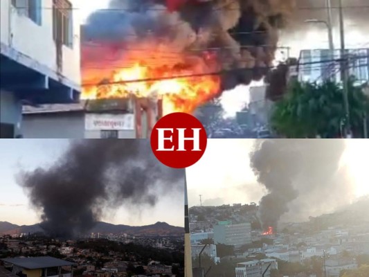 Primeras imágenes del voraz incendio en el barrio Lempira de Comayagüela