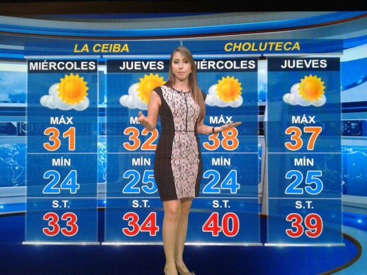 La hermosa presentadora hondureña del estado del tiempo, Rocío Hernández