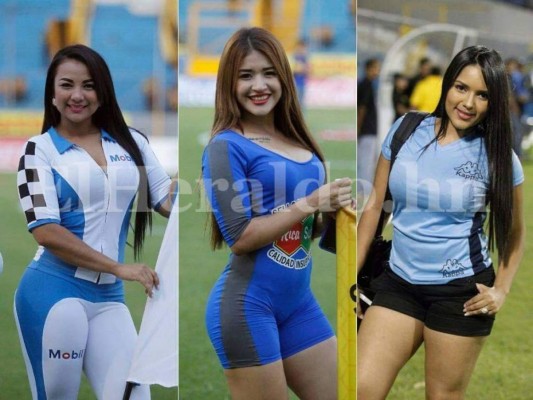 Pasarela de hermosas hondureñas en los partidos de repechaje de la Liguilla