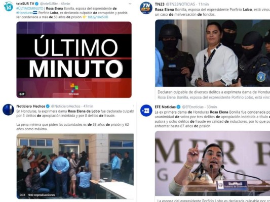Así informaron medios internacionales fallo contra ex primera dama de Honduras