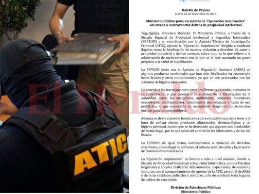 Honduras: Realizan operación Arquímedes contra la falsificación de medicamentos