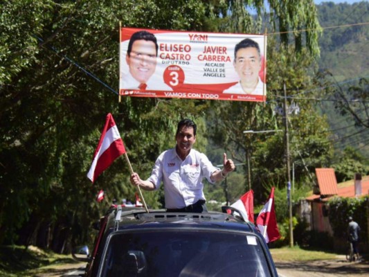 Rostros de precandidatos liberales que buscan convertirse en diputados de Francisco Morazán