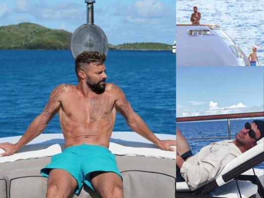 Ricky Martin disfruta junto a sus hijos y esposo en playas del Caribe