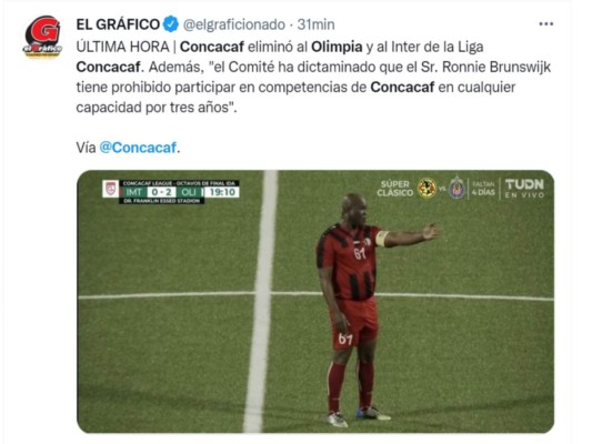 Así informaron medios internacionales la expulsión de Olimpia y el Inter Moengotapoe de la Liga de Campeones de la Concacaf