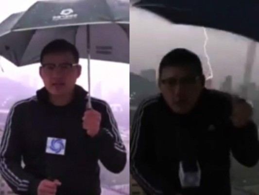 El eterno debate en internet: ¿Le cayó o no un rayo mientras informaba sobre el clima?