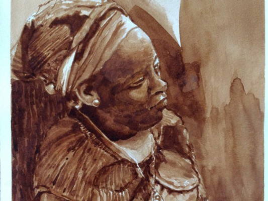 Pedro Pablo Del Cid Portillo, el retratista hondureño que pinta con café