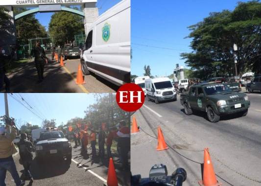 Fuertemente custodiado fue trasladado este martes el capitán Santos Orellana a su audiencia inicial en el caso que lo involucra en lavado de activos. Fotos: Alex Pérez| EL HERALDO
