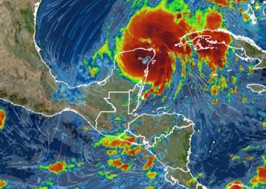 El seguimiento meteorológico muestra cómo la tormenta ya tocó suelo mexicano este sábado. Foto: Captura de pantalla cortesía de servir.net