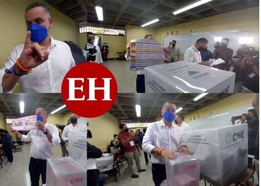 A pocos minutos de las 10:00 de la mañana, el candidato a la comuna capitalina, David Chávez acudió a la Universidad Nacional Autónoma de Honduras (UNAH) para ejercer su sufragio público. Aquí una secuencia de lo que pasó. FOTOS: Alex Pérez/EL HERALDO