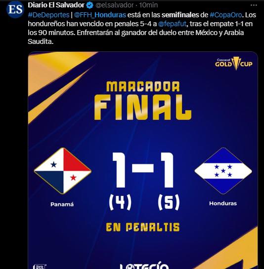 Así reaccionan los medios y periodistas tras que Honduras eliminara a Panamá de Copa Oro