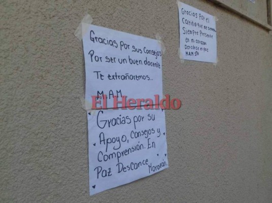 FOTOS: En paredes plasman el amor que sentían por maestro asesinado en el Técnico Honduras