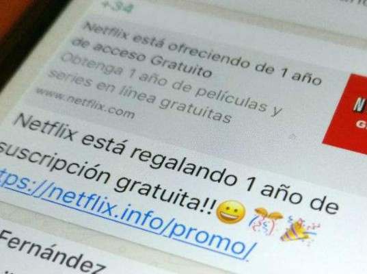 ¿Te ofrecen un año gratis de Netflix vía WhatsApp? ¡Es una estafa!