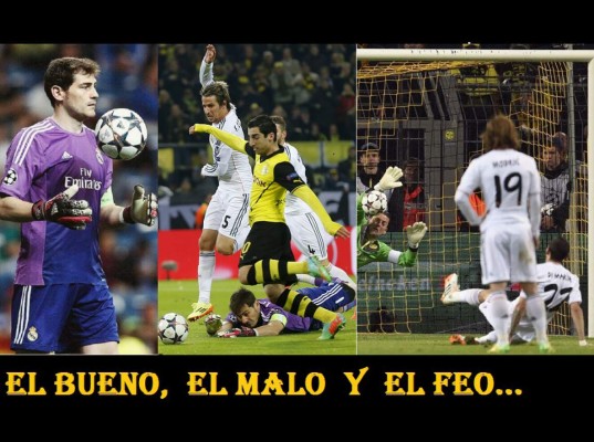 Casillas, el bueno; Mkhitaryan, el malo y Di María, el feo