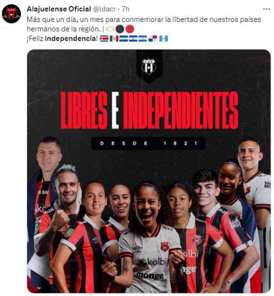 Equipos de Francia, Inglaterra, Italia y franquicias de la NFL felicitan a Honduras por su Independencia