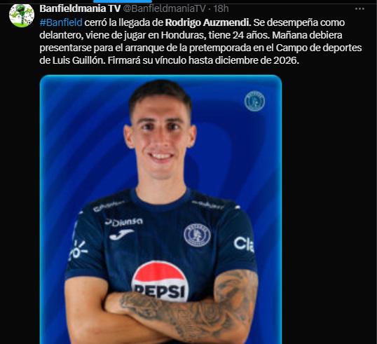 Lo que dicen los medios y periodistas de Argentina por fichaje de Rodrigo Auzmendi con Banfield