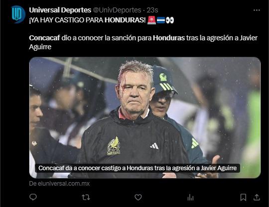 Lo que dicen los medios mexicanos tras castigo a Honduras por agresión a Javier Aguirre