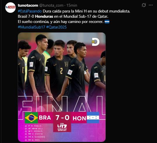 Triste realidad Da lástima: La reacción de la prensa tras paliza a Honduras en el Mundial Sub-17
