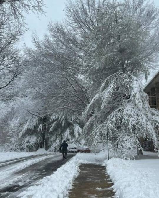 Así viven la tormenta de nieve los hondureños en Estados Unidos