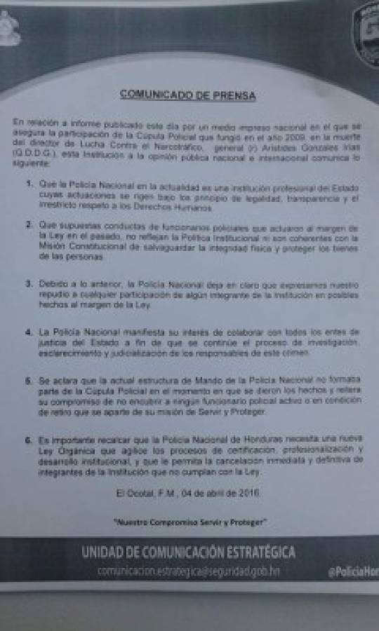 Este es el comunicado oficial de la Secretaría de Seguridad sobre el caso de la muerte del zar antidrogas, foto: El Heraldo.