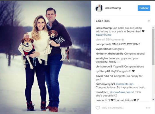 Donald Trump se convertirá en abuelo una vez más