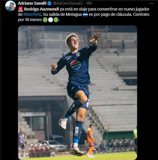 Lo que dicen los medios y periodistas de Argentina por fichaje de Rodrigo Auzmendi con Banfield