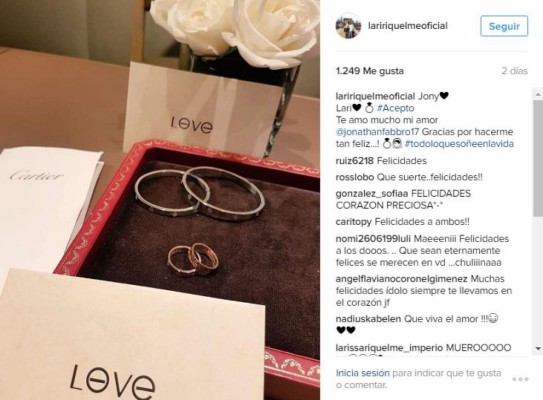 La modelo Larissa Riquelme se compromete