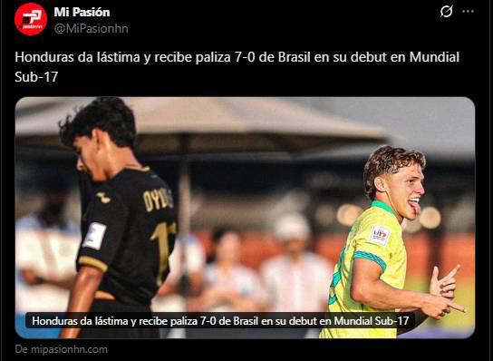 Triste realidad Da lástima: La reacción de la prensa tras paliza a Honduras en el Mundial Sub-17