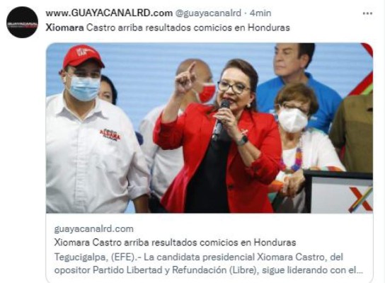 Así informan medios internacionales la virtual victoria de Xiomara Castro