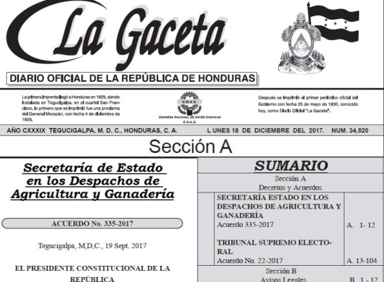 Publican en La Gaceta la declaratoria oficial del TSE sobre elecciones generales 2017