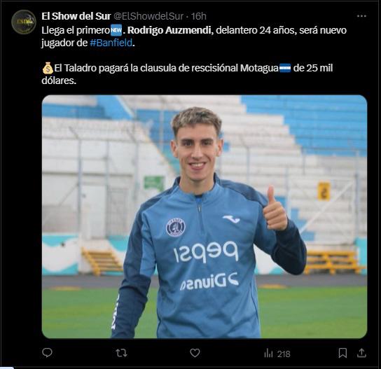 Lo que dicen los medios y periodistas de Argentina por fichaje de Rodrigo Auzmendi con Banfield