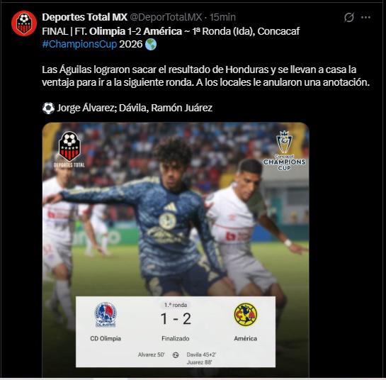 Ganó papá Lo que publican los medios de México tras triunfo de América sobre Olimpia