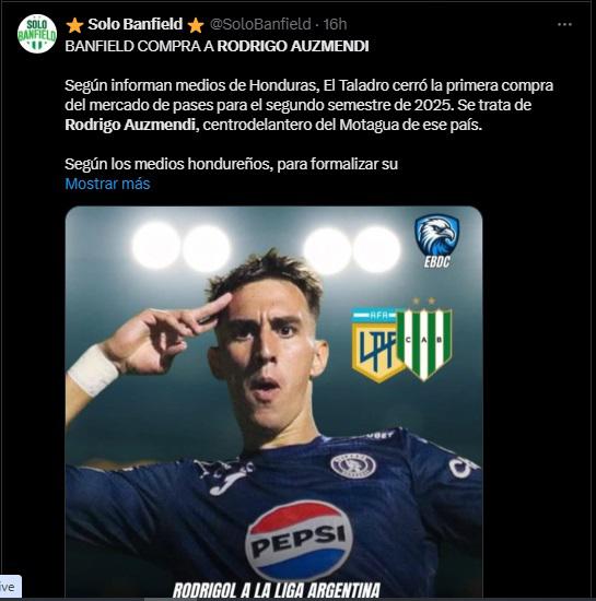 Lo que dicen los medios y periodistas de Argentina por fichaje de Rodrigo Auzmendi con Banfield