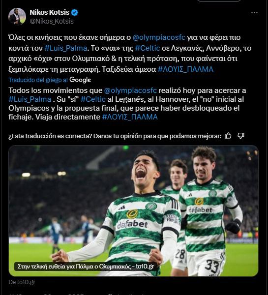 Luis Palma al Olympiacos: Lo que dicen del hondureño en Escocia y Grecia sobre el fichaje