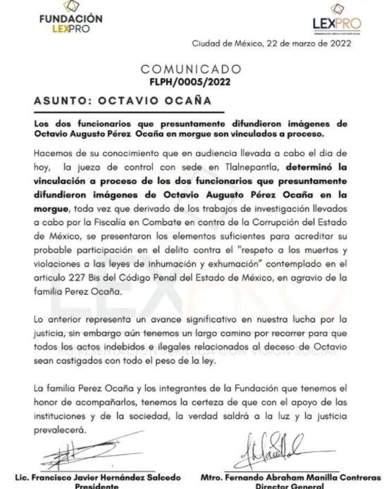 $! Case of Octavio Ocaña: Former officials prosecuted for disseminating photographs of his corpse