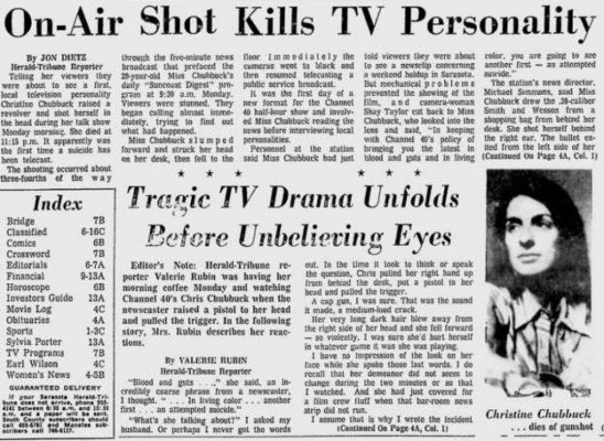 Christine Chubbuck, la periodista que se suicidó en vivo por televisión