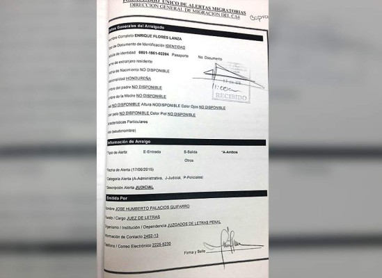 Orden de captura nacional e internacional contra Flores Lanza