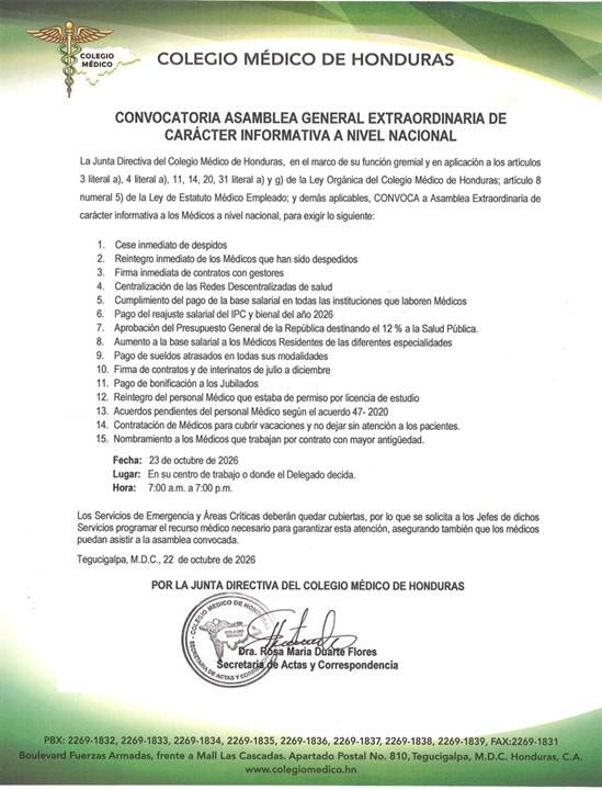 Para este viernes 23 de octubre el gremio médico fue convocado para una nueva jornada de asambleas informativas en los hospitales públicos.