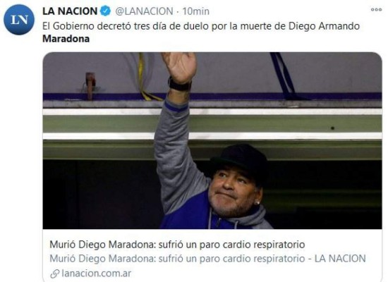 Así informó el mundo la muerte del astro del fútbol Maradona (FOTOS)