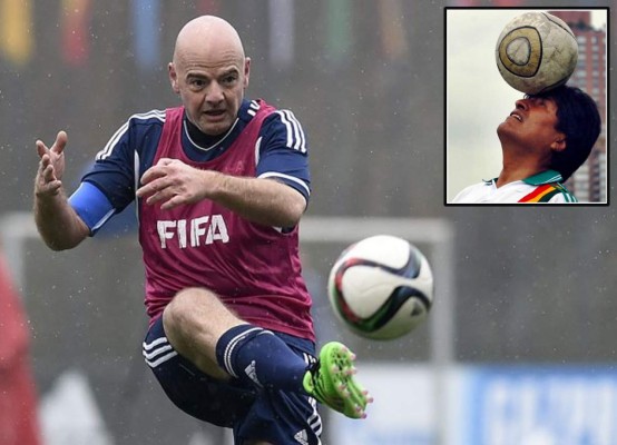 Infantino quiere jugar fútbol con Evo Morales en Bolivia