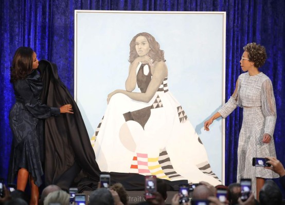 Michelle y Barack Obama revelan sus retratos oficiales en el National Portrait Gallery