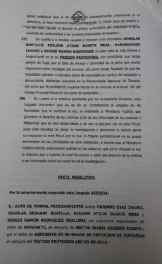 Detención judicial para quinto implicado en crimen de Berta Cáceres